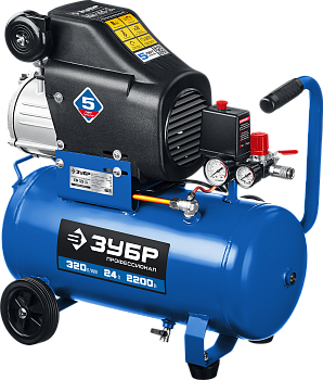 Компрессор  масляный, 2200 Вт, 24л, ПРОФ ЗУБР