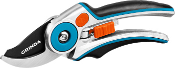 Секатор 210 мм с эргономичными алюминиевыми рукоятками, плоскостной GRINDA PROLine