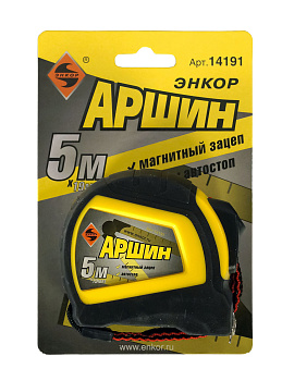 Рулетка строительная  3м "Аршин" обрезин. корпус, магнит autolock ЭНКОР