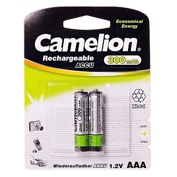 Аккумулятор Camelion R03 300mAh Ni-Cd BL2 ( уп.2 шт )