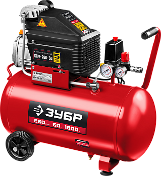 Компрессор масляной, 1800 Вт, 50л, 260л/мин, МАСТЕР ЗУБР