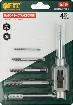 Набор экстракторов Профи 4шт. с метчикодержателем FIT