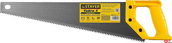 Ножовка по дереву (пила) 450мм, шаг 5 TPI STAYER ударопрочная,быстрый рез поперек волокон,для круп.и