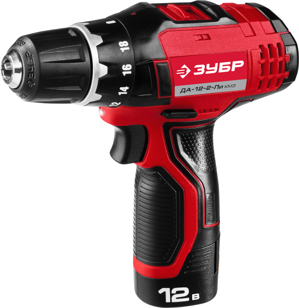 Дрель - шуруповерт акк, ДА-12-2-Ли КМ3 МАСТЕР ЗУБР