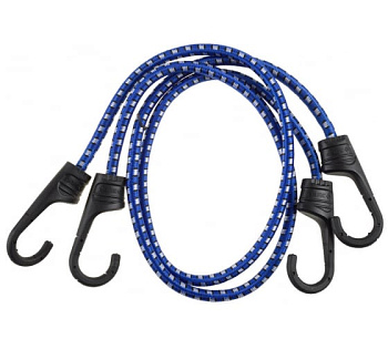 Шнур багажный резиновый d=8мм (100см), пластиковый крючок со стальным сердечником -2 шт Зубр