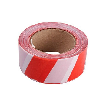 Лента сигнальная 75*200 красно-белая