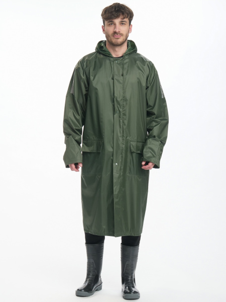 Плащ влагозащитный (Полиэстер/ПВХ 185) ДельтаПлюс, зеленый