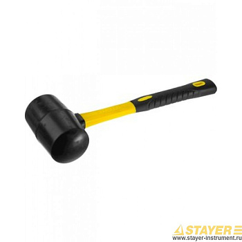 Киянка резиновая, фибергласовая рукоятка черная СТАЕР Проф.