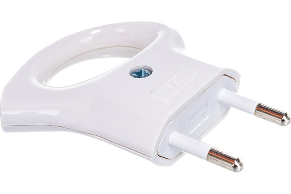 Вилка с кольцом непрямой ввод, 6А, б/з, белая ЭРА