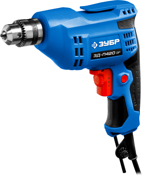 Дрель безударная ЗУБР Профессионал ЗД-П240 ЭР(эл.рег.скор) патрон 10мм 420Вт