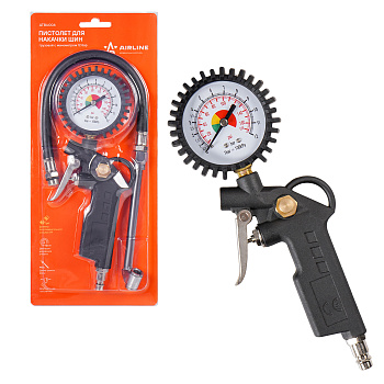 Пистолет для подкачки шин с манометром 12 BAR грузовой Airline