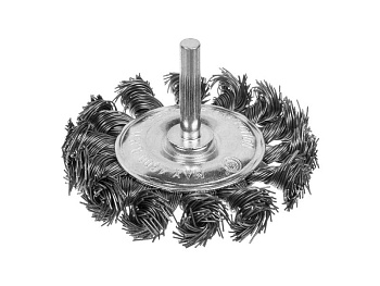 Щетка-крацовка дисковая, со шпилькой, витая стальная проволока, d=75мм, (шт.)