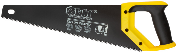 Ножовка по дереву 400мм, средний каленый зуб 7, 3Д заточка пласт.прорез.ручка.тефл.покр