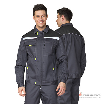 Костюм мужской летний "Профессионал 2 СОП" т.серый/черный (куртка и полукомбинезон)