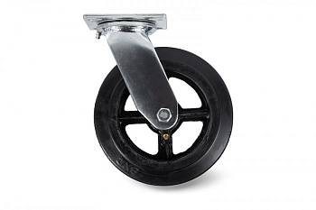 Колесо большегрузн. поворотн. тормоз рез. (SCdb 42) 100мм