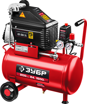 Компрессор безмасляной, 1500 Вт, 24л, 200л/мин, МАСТЕР ЗУБР