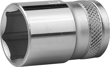 Торцовая головка KRAFTOOL ″INDUSTRIE QUALITAT″, Cr-V, FLANK, хромосатинированная, 1/2″, 19 мм