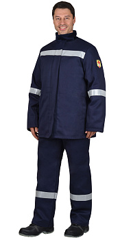 Костюм сварщика "СИРИУС-Сфинкс" зимний: куртка, брюки синий (450 гр/кв.м)