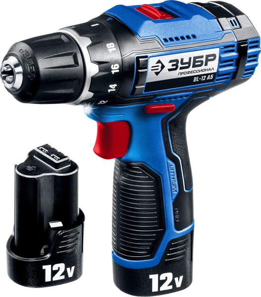 Дрель-шуруповерт, 2 АКБ, DL-12 A5 ПРОФ. ЗУБР 