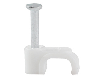 Держатели кабеля белые для плоского кабеля, в комплекте гвозди 1,7х17мм, 7мм 100шт 