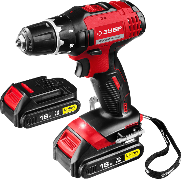Дрель-шуруповерт акуум. ЗУБР ДА-18-2-Ли-КНМ2