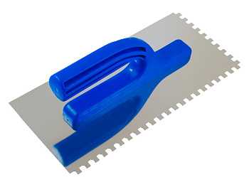 Гладилка зубчатая нержавеющая сталь, пластиковая рукоятка, 130*270мм, зуб 8*8мм