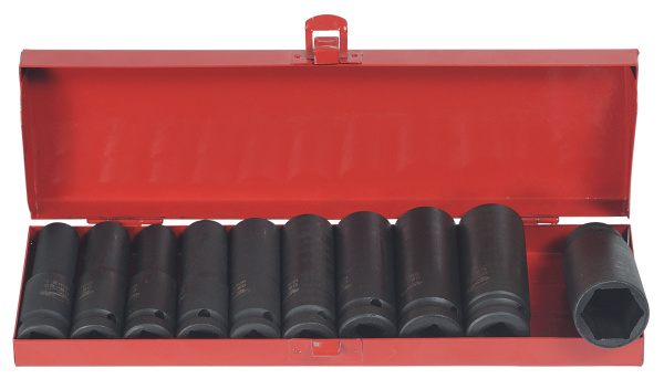 Набор головок ударных глубоких 1/2" 10 пр. 6 гр. 10-24 мм АвтоДело 39810