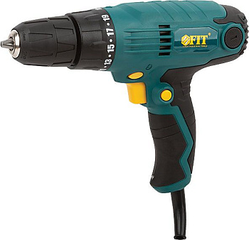 Дрель-Шуроповерт эл.  300Вт; 750 об/мин; БзП 10 мм; рез.накл; 22,0 Нм; БС щеток FIT
