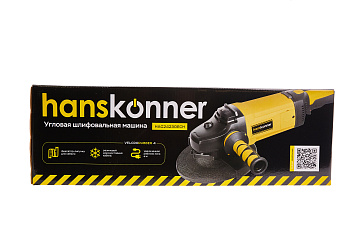 Машина углошлифовальная 230мм, 2400Вт,6500 об/мин,плавн.пуск,трехпоз.рук,Hanskonner