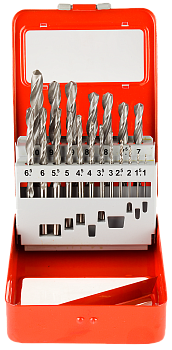 Набор сверл по металлу Р6М5, 19 шт, точность В, Мастер Зубр