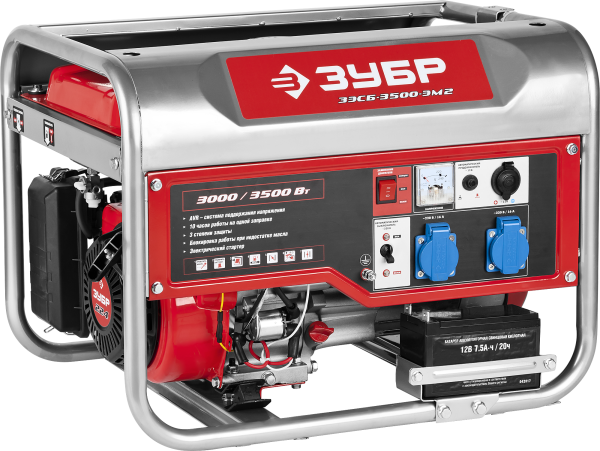 Электрогенератор эл/запуск, 3500 Вт, МАСТЕР ЗУБР