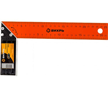 Угольник 300мм металлический, двусторонняя разметка/ Вихрь