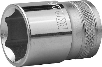 Торцовая головка 21мм 1/2" KRAFTOOL ″INDUSTRIE QUALITAT″, Cr-V, FLANK, хромосатинированная