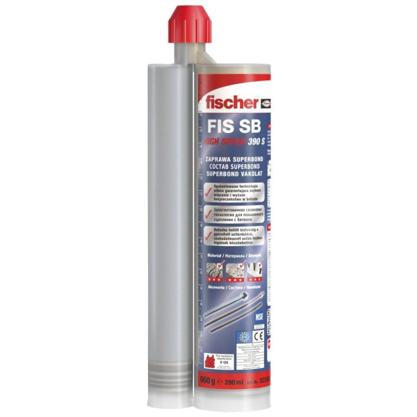 Инъекционный состав FIS SB 390 S ( t° применения -15...+40 С), Fischer /Германия/