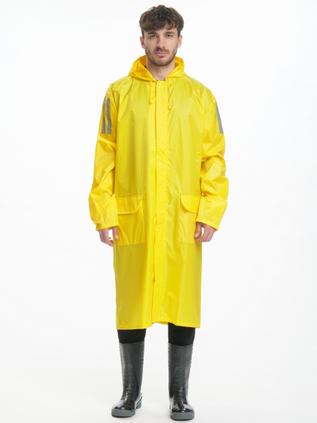 Плащ влагозащитный (Полиэстер/ПВХ 185) ДельтаПлюс, желтый