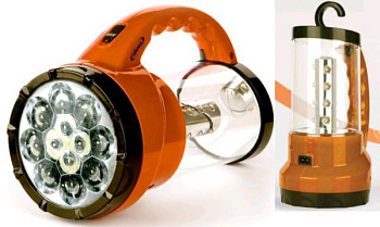 Облик фонарь-прожектор 6007 (акк. 4V 0.8Ah) 12св/д+16 св/д, черн./пластик, 2 режима