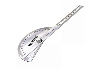 Транспортир с линейкой из нерж.стали 200мм, Крафтол