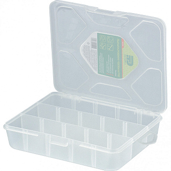 Органайзер 19*16*4,5см универсальный малый прозрачный матовый Сибртех