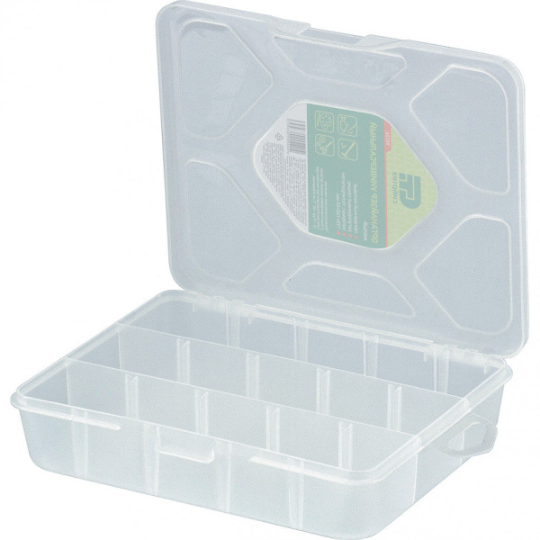 Органайзер 19*16*4,5см универсальный малый прозрачный матовый Сибртех