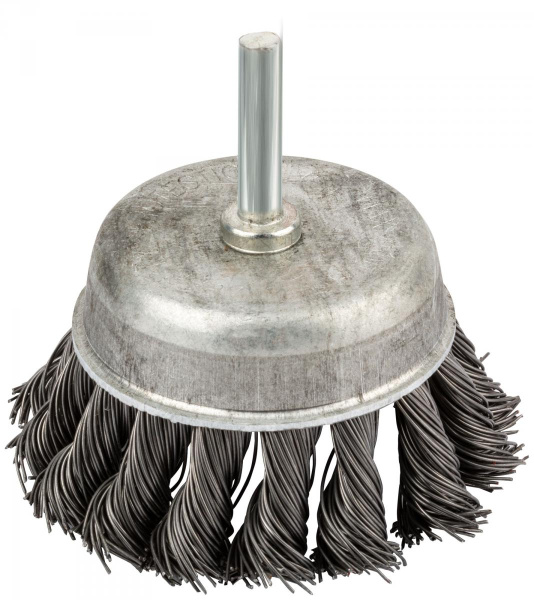 Корщетка 75мм чашечная, стальная витая проволока
