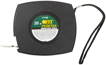 Рулетка 20 м черный закрытый пластиковый корпус, стальная лента FIT